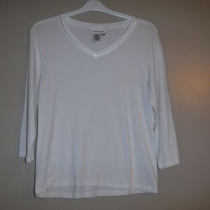 Coldwater Creek 3/4 sleeve v-neck top EUC Med
